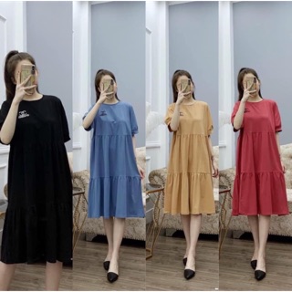 Váy bầu đầm bầu thời trang chất cotton mát suông