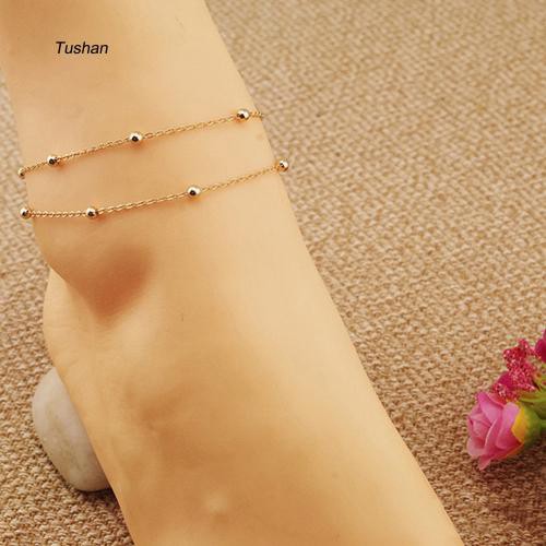 TUSH_Sexy Double Layer Bracelet Ankle Chain Anklet Hand Chain Beads Lady Jewelry Gift | BigBuy360 - bigbuy360.vn
