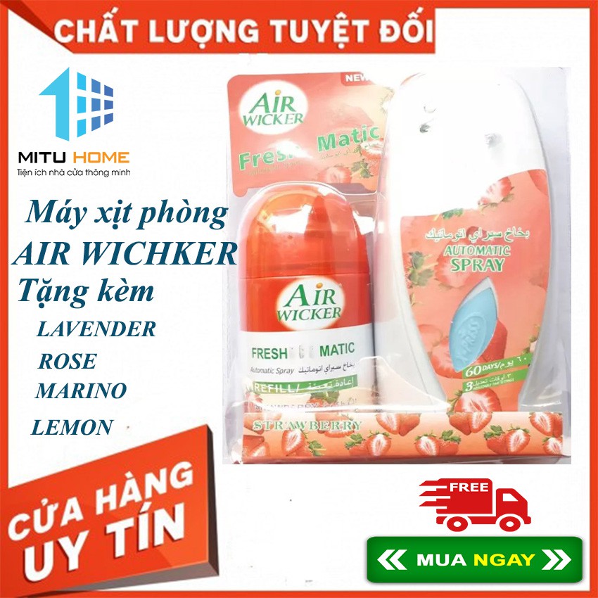 Máy xịt thơm phòng Air Freshener 250ml tặng kèm chai xịt AIR WICHKER - MITUHOME