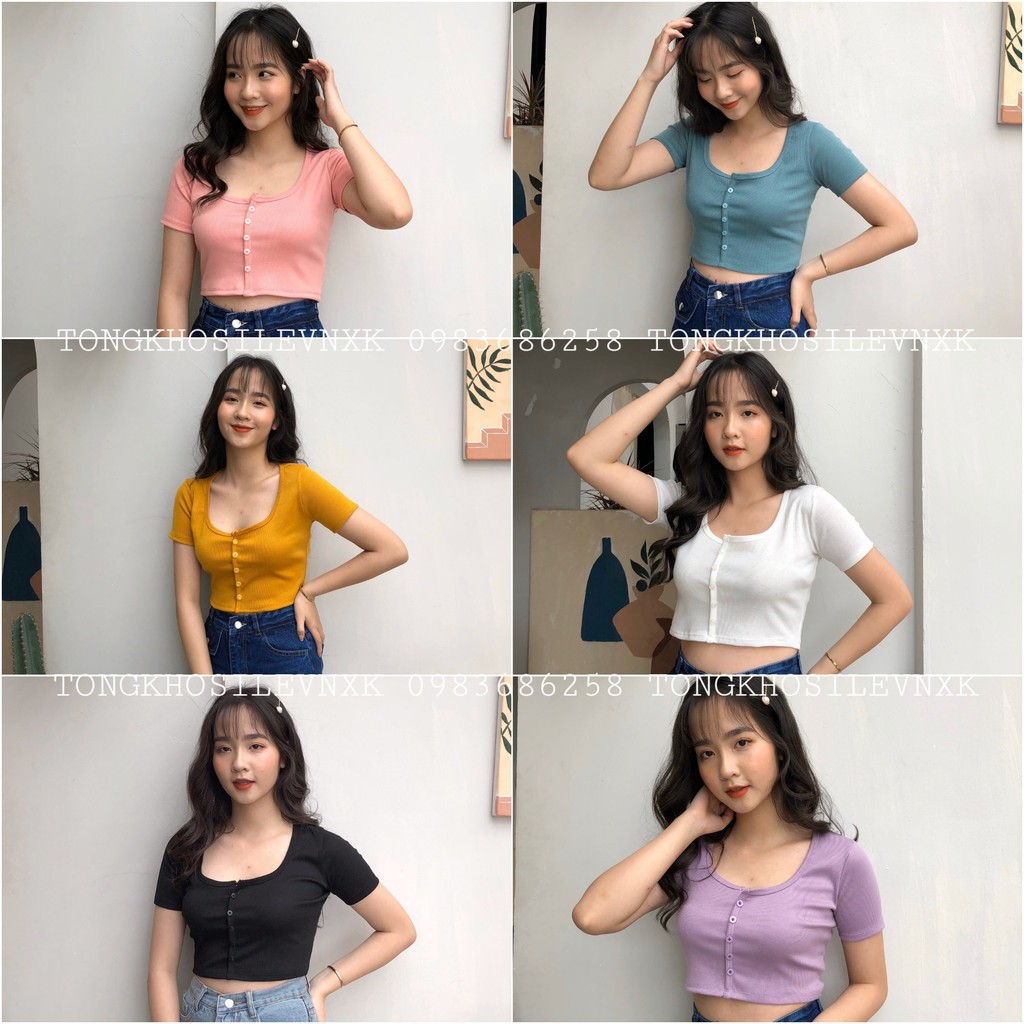 ÁO CROPTOP LEN TĂM CÚC DỌC 6 MÀU LOẠI MỚI - CROPTOP CÚC NGỰC TÍM XANH MINT HOT - mẫu mới