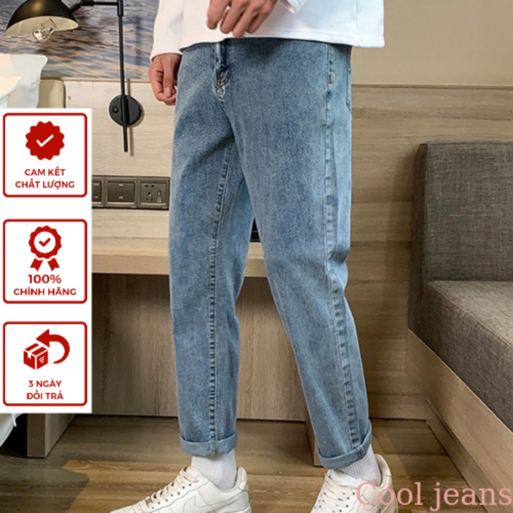 Quần jeans baggy nam xanh phong cách Hàn Quốc hot trend 2022