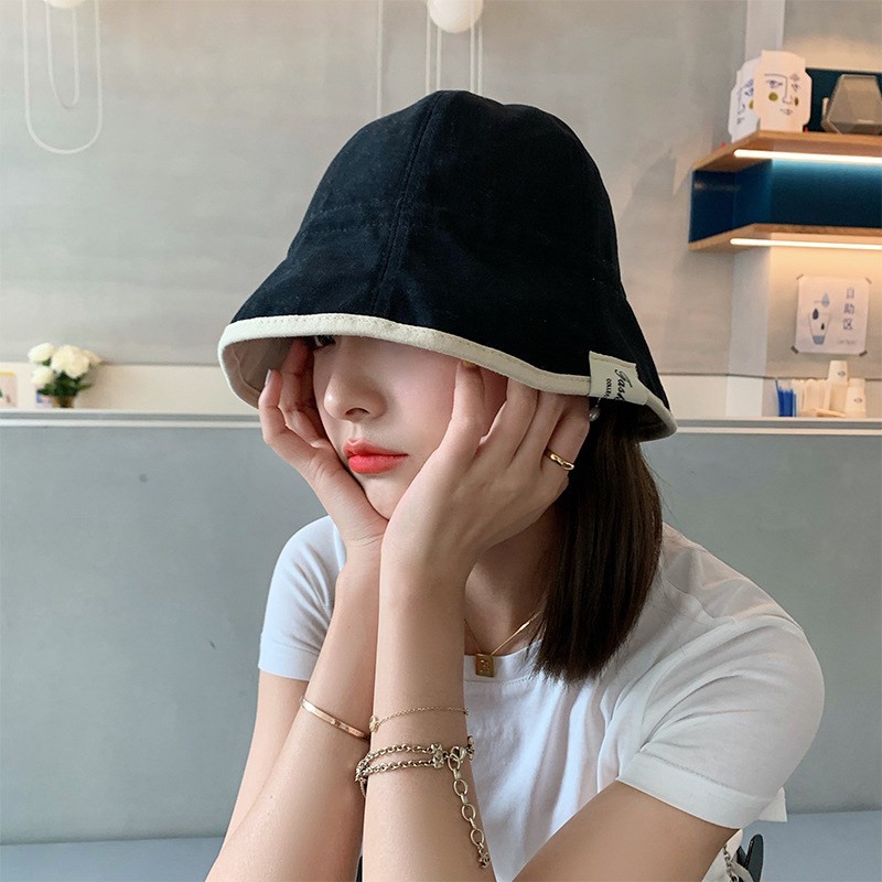 Nón Bucket Che Nắng Hai Mặt Mỏng Hình Tròn Phong Cách Mùa Hè Có Dây Đeo Cho Nữ