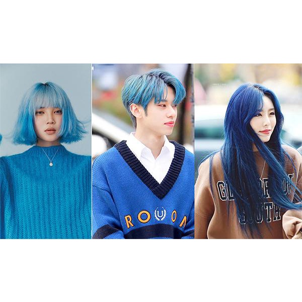 THUỐC NHUỘM TÓC ,MÀU  XÁM KHÓI , MÀU XANH DƯƠNG , MÀU VÀNG SÁNG , NÂNG TONE. TRỢ NHUỘM 100ML.