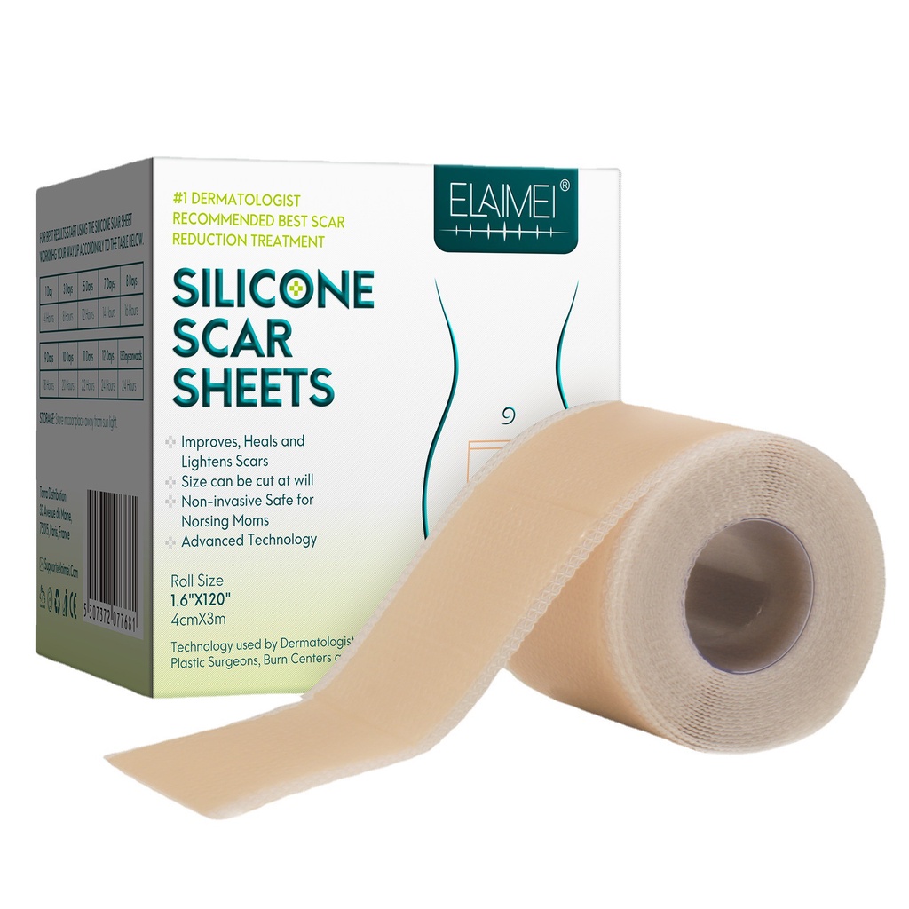 Miếng Dán Silicone Gel ELAIMEI Dùng Hỗ trợ giảm sẹo Và Vết Sẹo Có Thể Tái Sử Dụng