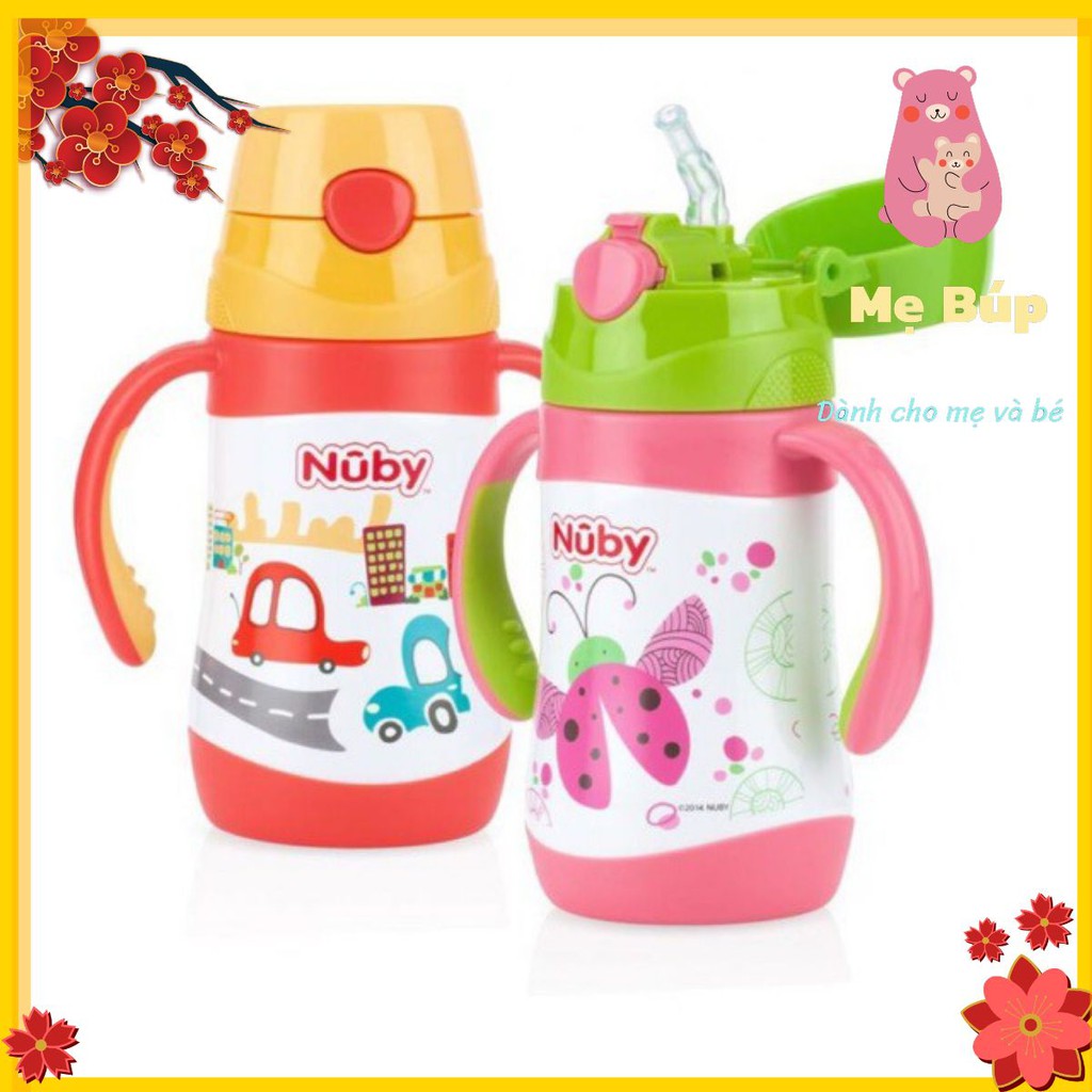 🍀🍀 Bình uống nước ống hút bằng Inox giữ nhiệt 2 chiều nóng lạnh, dung tích 280ml 🍀🍀