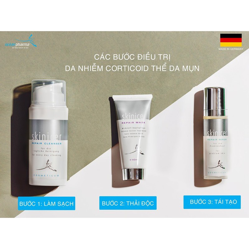 SERUM Phục Hồi Da Bị Mụn, Nhiễm Corticoid Và Tái Tạo Tế Bào Da SKINICER REPAIR