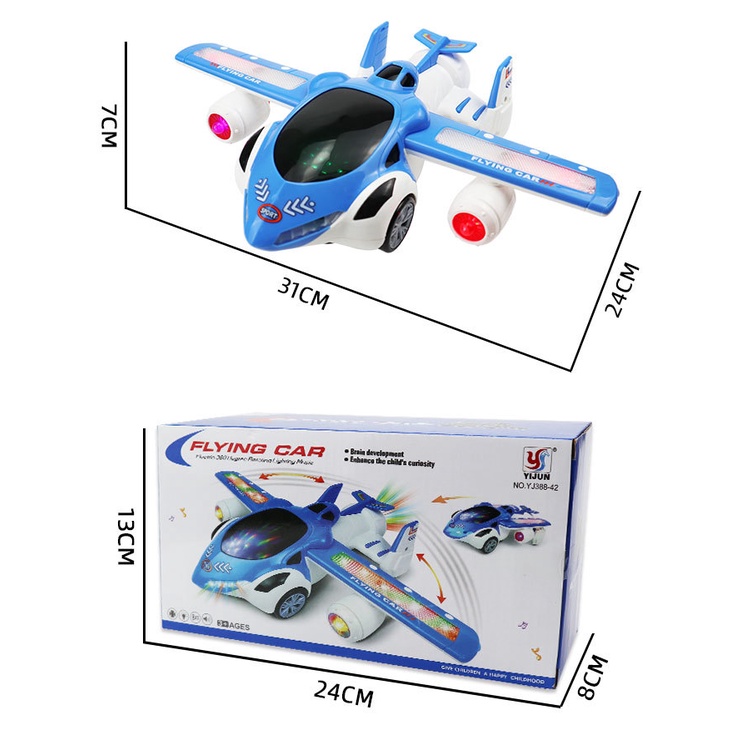 Đồ chơi xe ô tô cảnh sát biến hình, xoay 360, có đèn, có nhạc loại xịn có pin có tô vít đóng hộp