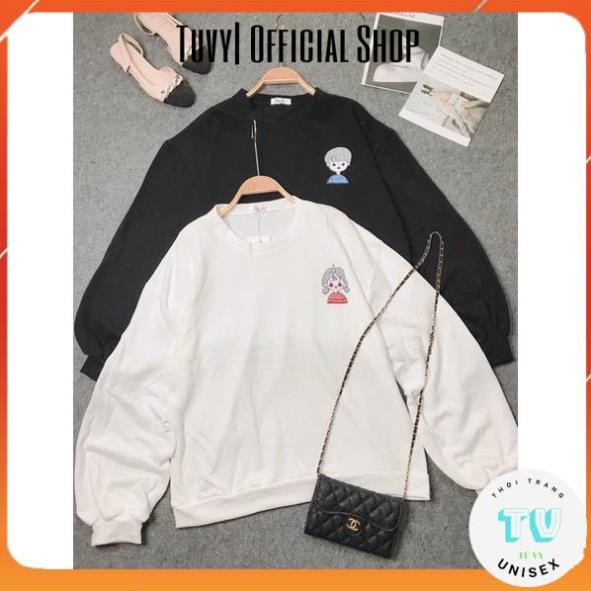 Sweater Nữ TUVYSHOP Áo Sweater Đôi Bạn Form Rộng Tay Phồng Co Giãn Dày Ấm Unisex