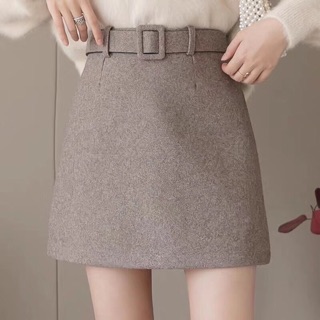 Chân váy dạ kèm đai
