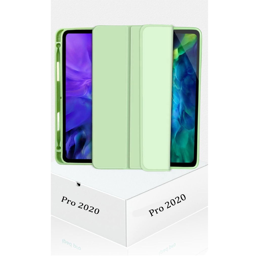 Bao da máy tính bảng từ tính lót silicone cho Apple iPad Pro 11 2021 2020 2nd 12.9 10