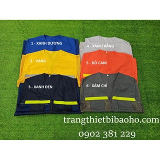 Áo phản quang ghi lê gió kỹ sư, công nhân vải dù phối lưới 5 túi - 6 màu lựa chọn