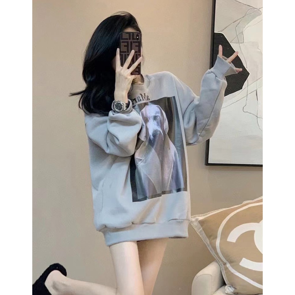 Áo Nỉ Sweater Nữ VIETSTAR hoodie vintage áo nỉ form rộng tay dài Hàn Quốc MAXMARA