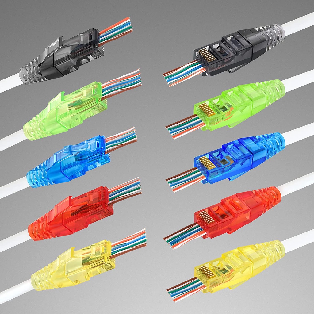 Zoerax Vỏ Bọc Đầu Nối Dây Cáp Mạng lan rj45 Nhiều Màu Sắc Cho cat6 cat5e lan