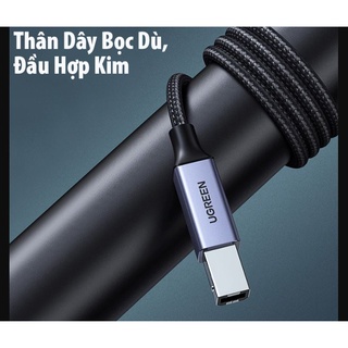 Cáp USB-C sang USB-B máy in ( 1m  80805 , 2m 80807 ) Vỏ Nhôm - UGREEN