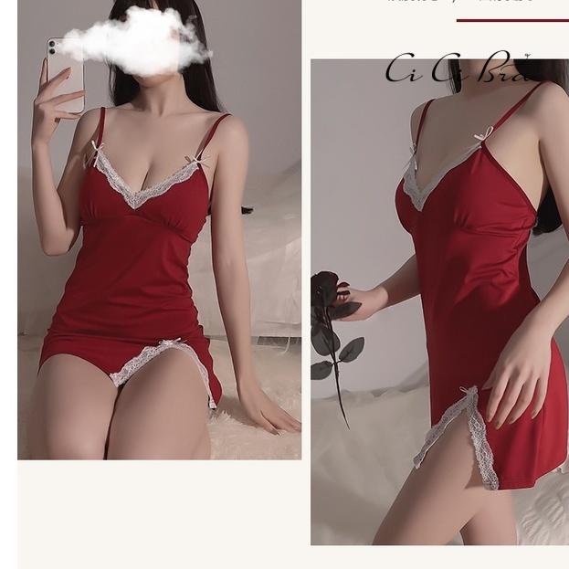 Váy Ngủ Sexy Phối Ren Nơ Xẻ Đùi Siêu Gợi Cảm CiCi Bra - V5 | BigBuy360 - bigbuy360.vn