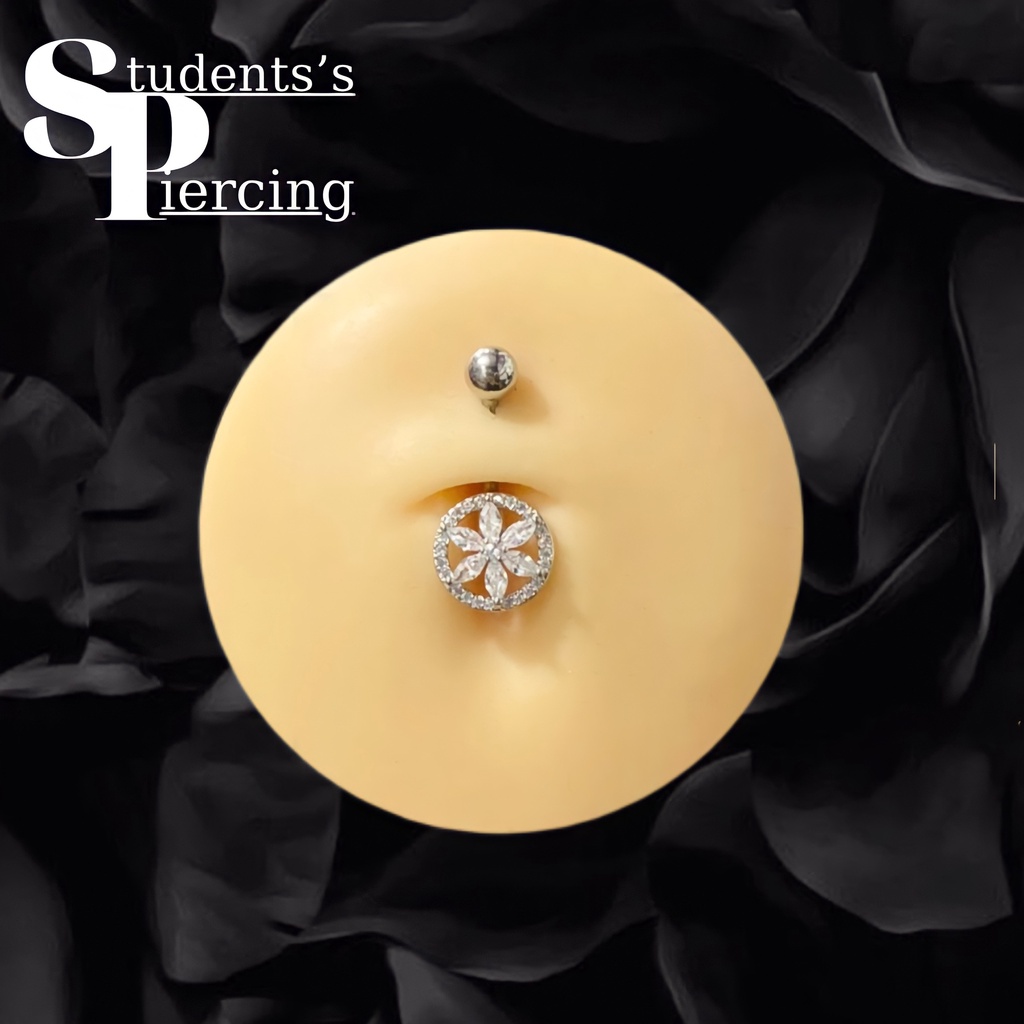 KHUYÊN RỐN HOA TRÒN ĐÁ TRẮNG / KO HAN GỈ