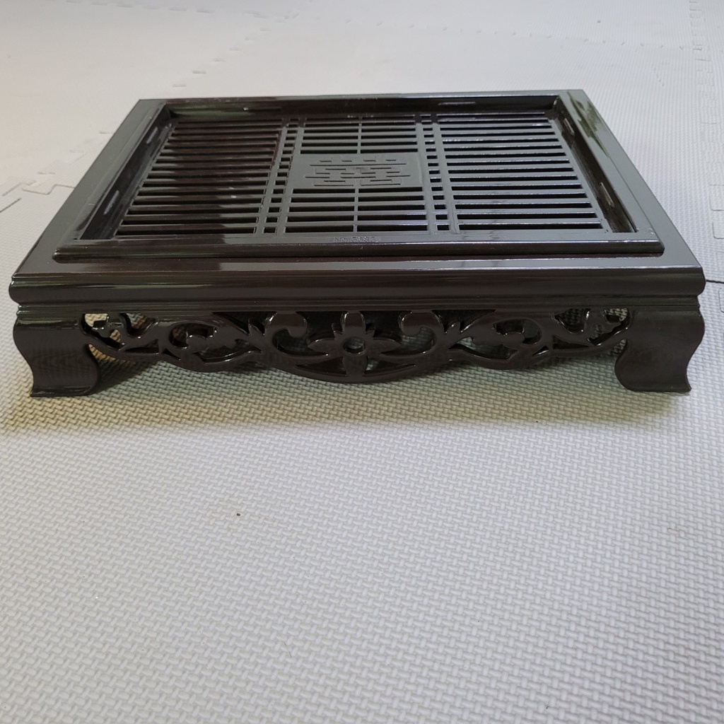 Khay Trà Nhựa Giả Gỗ Chữ Nhật Hoa Văn Cổ Điển Cao Cấp-Kích Thước Lớn