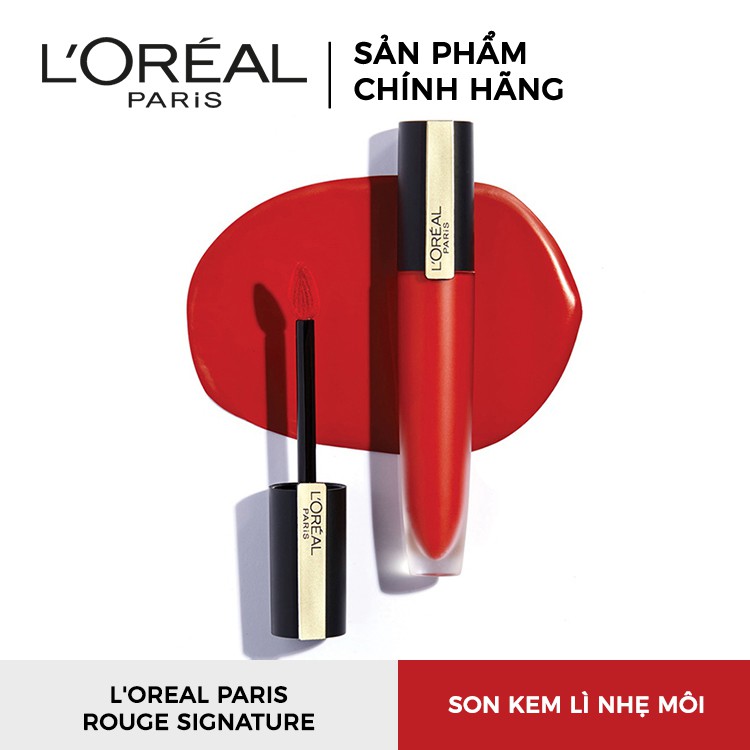 [CHÍNH HÃNG] Son Kem Lì L'Oreal Paris Rouge Signature Matte Liquid Lipstick Mỏng Nhẹ Môi PL828