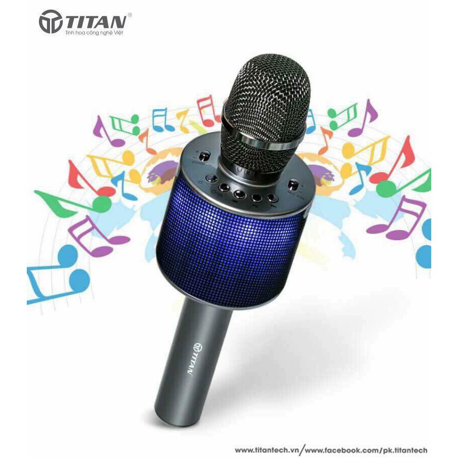 Mic Hát Karaoke Đôi Kết Nối Bluetooth TITAN - M01