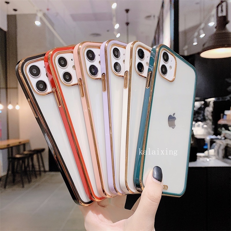 Ốp điện thoại trong suốt cạnh thẳng cho IPhone 7 8 Plus Xs Max 11 Pro Max | BigBuy360 - bigbuy360.vn