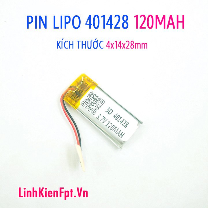 Pin Lipo 401428 120MAH Pin tai nghe