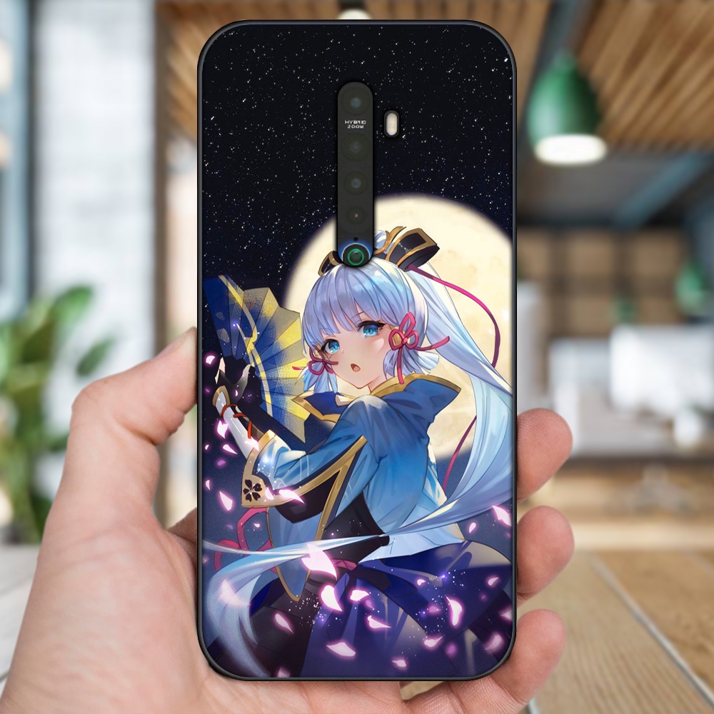 Ốp lưng Oppo Reno 2 viền đen in hình Ayaka Genshin Impact