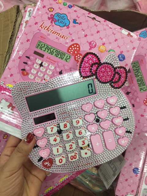 Máy tính hello kitty đính đá dễ thương | BigBuy360 - bigbuy360.vn