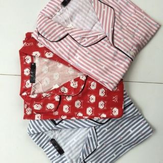 Bộ mặc nhà pijama chất liệu thô