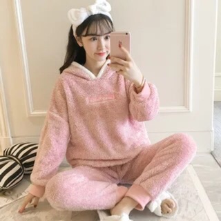 Đồ ngủ bông cute có mũ nhiều kiểu