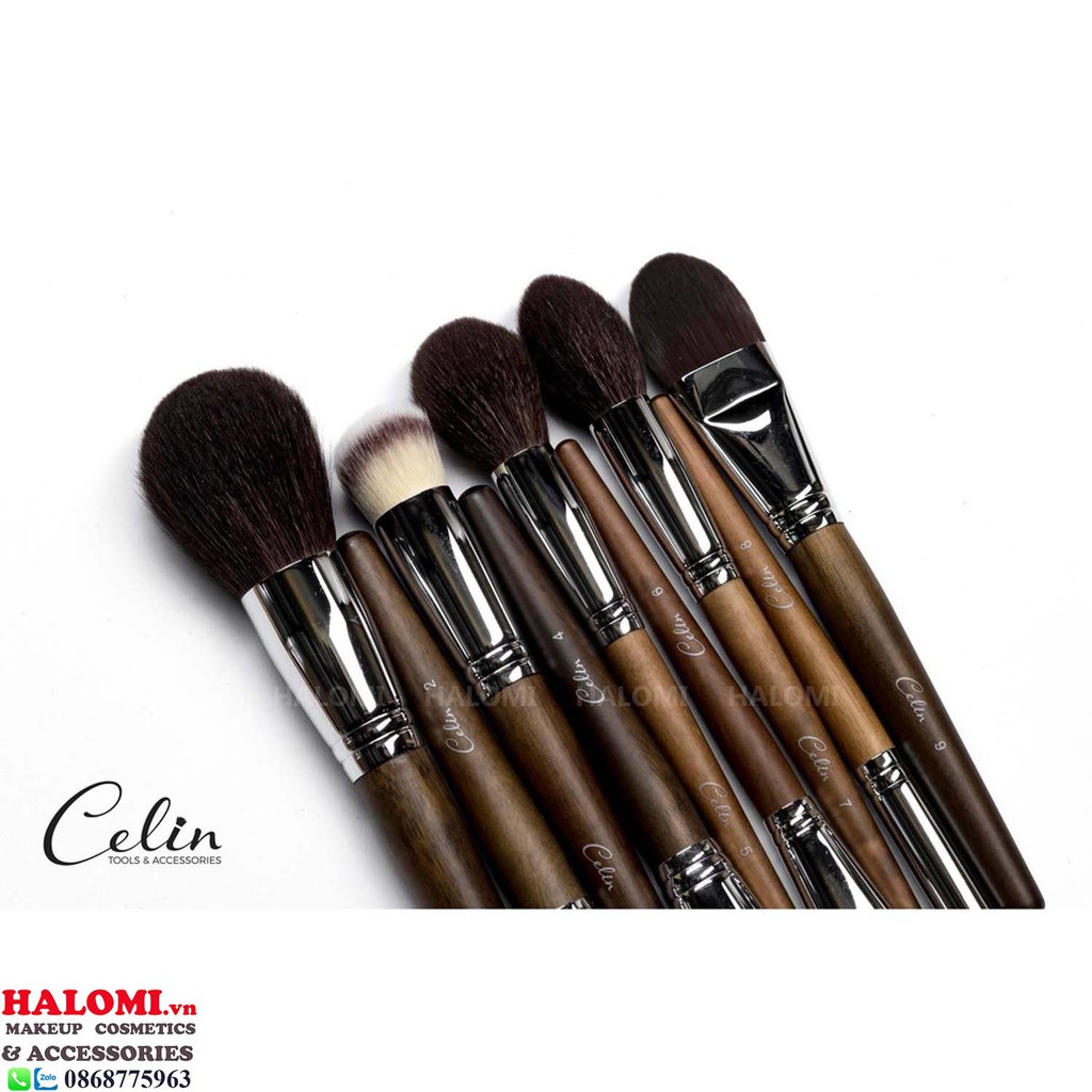 Bộ cọ trang điểm Celin 25 cây lông thú siêu mềm bám phấn chính hãng HALOMI