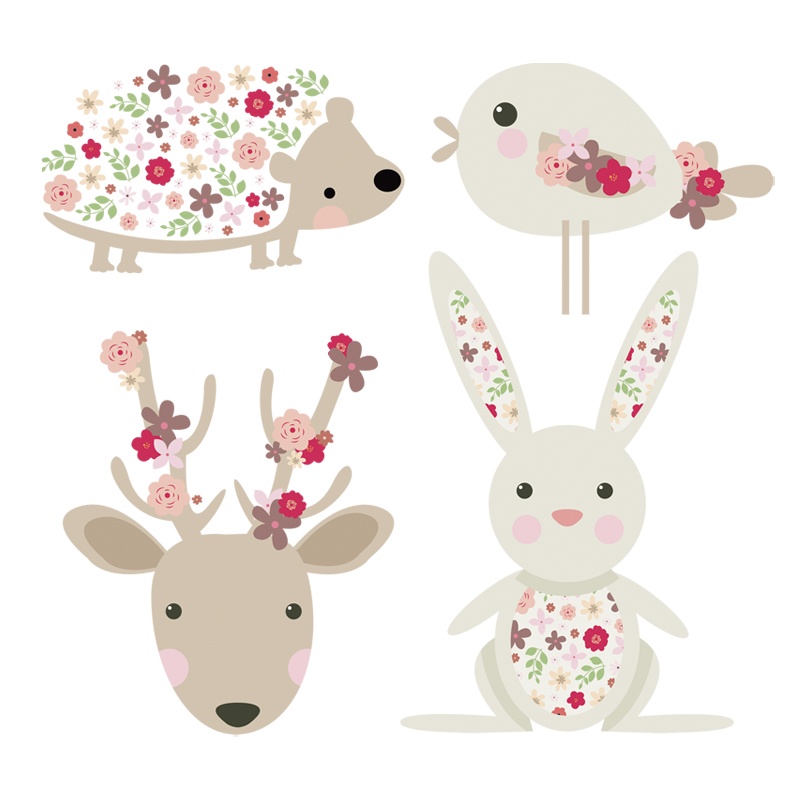 Set 4 Miếng Dán Ủi Quần Áo Hình Thú Hoạt Hình