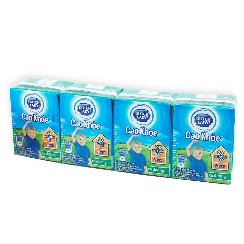 Thùng 48 hộp sữa cô gái hà lan 110ml Cao Khỏe Dutch Lady có đường- Date mới nhất