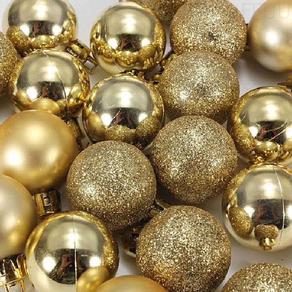 Bộ 24 quả châu nhựa trang trí cây thông Noel FF86