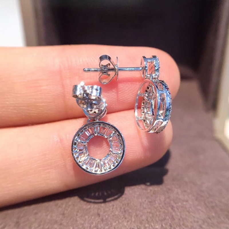 Đôi Khuyên Tai Dài Đính Đá Zircon Thời Trang Cho Nữ