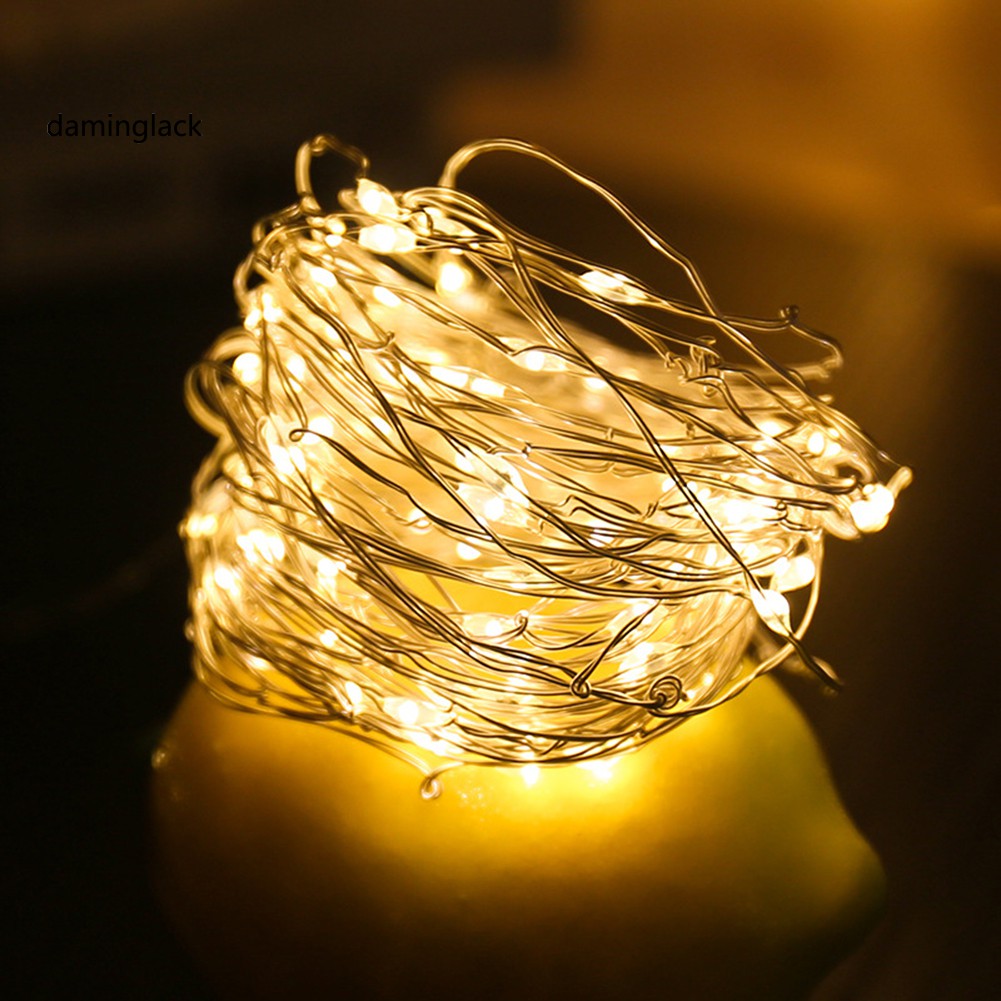 Dây Đèn Led 1 / 2m Chạy Bằng Pin Dùng Để Trang Trí Giáng Sinh Đẹp Mắt