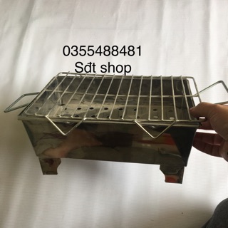 Bếp nướng inox vuông , tặng kèm 0,5 kg than