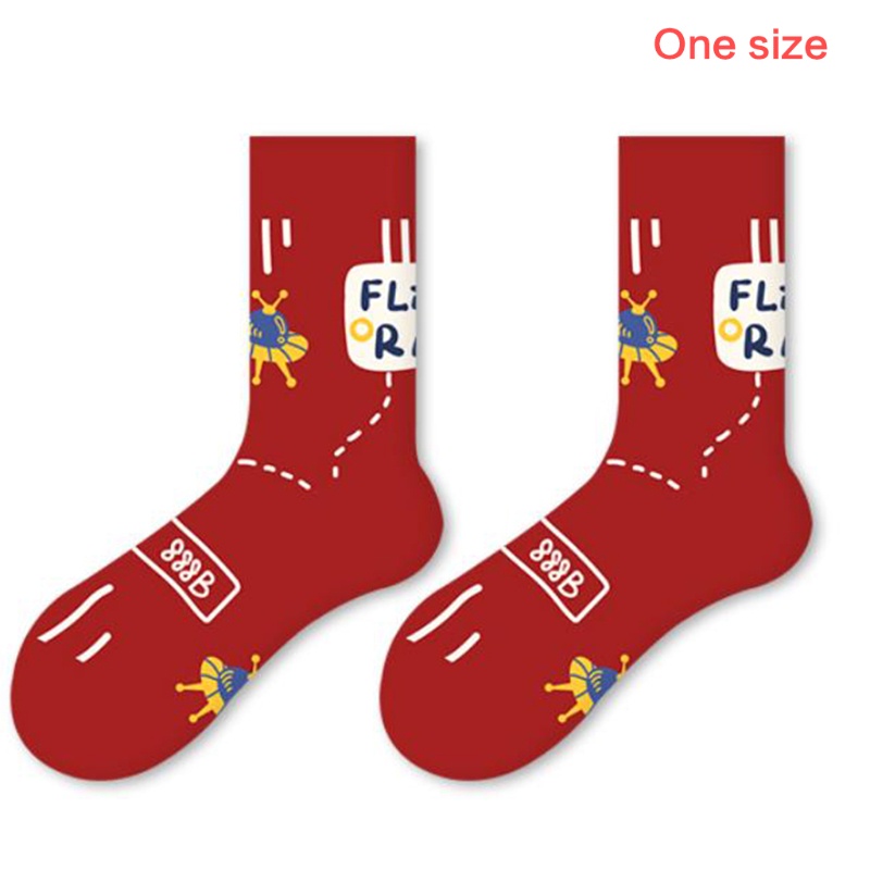 Xiangbao Vớ Cotton Co Giãn In Họa Tiết Vũ Trụ Hành Tinh Vũ Trụ Hoạt Hình Vui Nhộn Phong Cách Harajuku Cho Nam Và Nữ