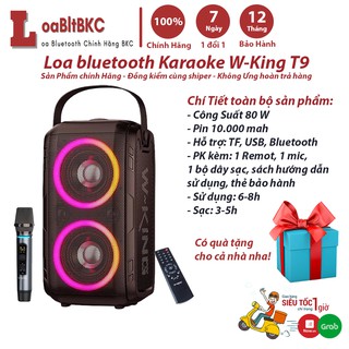 Loa W-King T9 Kèm micro không dây loa karaoke bluetooth kết nối tivi, điện thoại hát karaoke âm thanh cực hay thumbnail