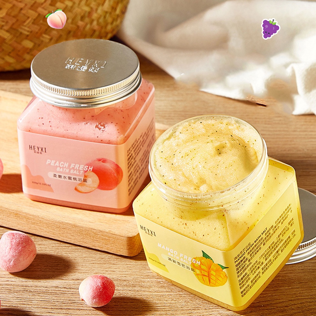 Muối tắm Heyxi tẩy da chết toàn thân giúp sạch mụn lưng, viêm lỗ chân lông toàn thân vị hoa quả Shop Bố Sam