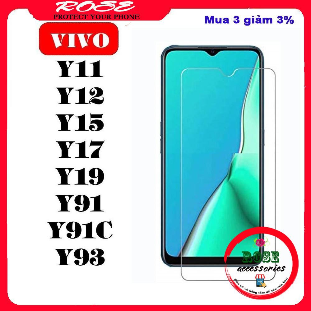 Kính Cường Lực Vivo Các Dòng Y11/Y12/Y15/Y17/Y19/Y91/Y93 Trong suốt -độ cứng 9H- FreeShip50k