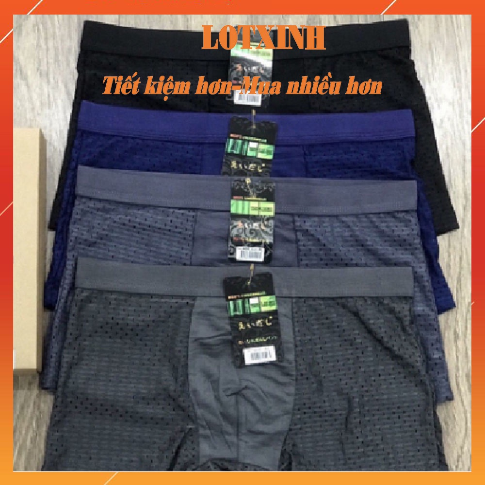 Hộp 4 chiếc sịp đùi thông hơi cao cấp chất liệu mềm mịn bền đẹp dành cho nam LOTNAM10