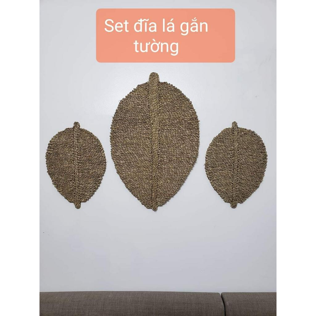 Set đĩa cói treo tường Decor,Trang trí phòng khách,Quán Cafe.