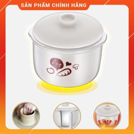 [Freeship] Nồi ninh hầm Bear B08C1S, nấu cháo, chưng yên, hấp cách thủy, sử dụng gốm sứ cao cấp