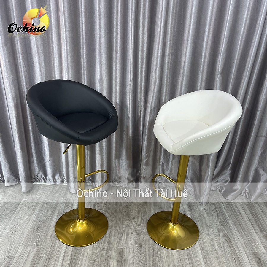 Ghế Chụp Hình, Ghế Makeup Chân Vàng K1 Sơn Tĩnh Điện Nhập Khẩu Mẫu Da Tay Liền ( Ảnh Thật Shop Chụp)