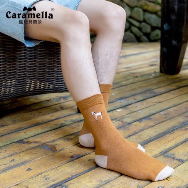 Hộp 3 đôi vớ nam cao cấp hãng Caramella chất vải cotton mềm mại, thấm hút mồ hôi