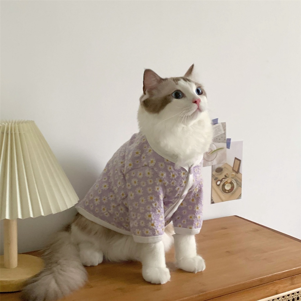 &lt;cutepethome&gt;Áo Họa Tiết Hoa Cúc Nhỏ Dễ Thương Cho Thú Cưng