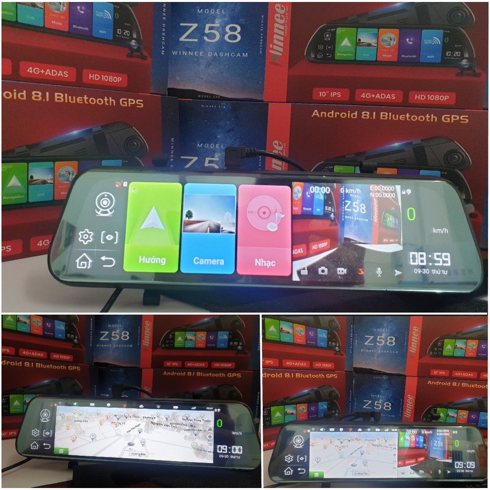 Camera hành trình Winnee Android 4G, Wifi, GPS Gương Z58