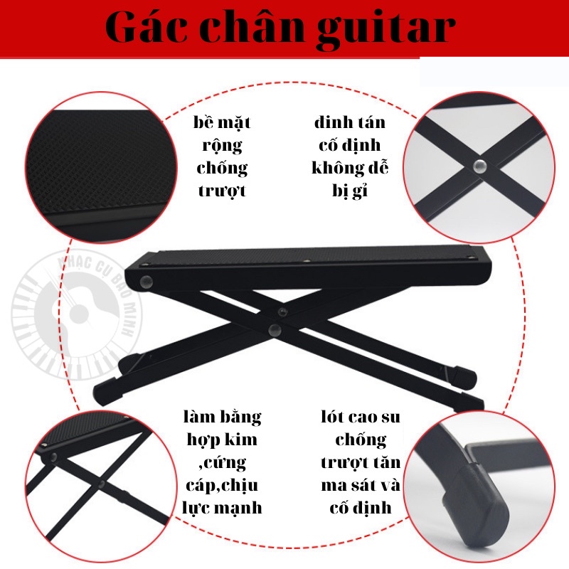 Giá kê chân cho đàn guitar classic,giá gác chân khi tập chơi guitar classic, có thể gấp gọn dễ dàng