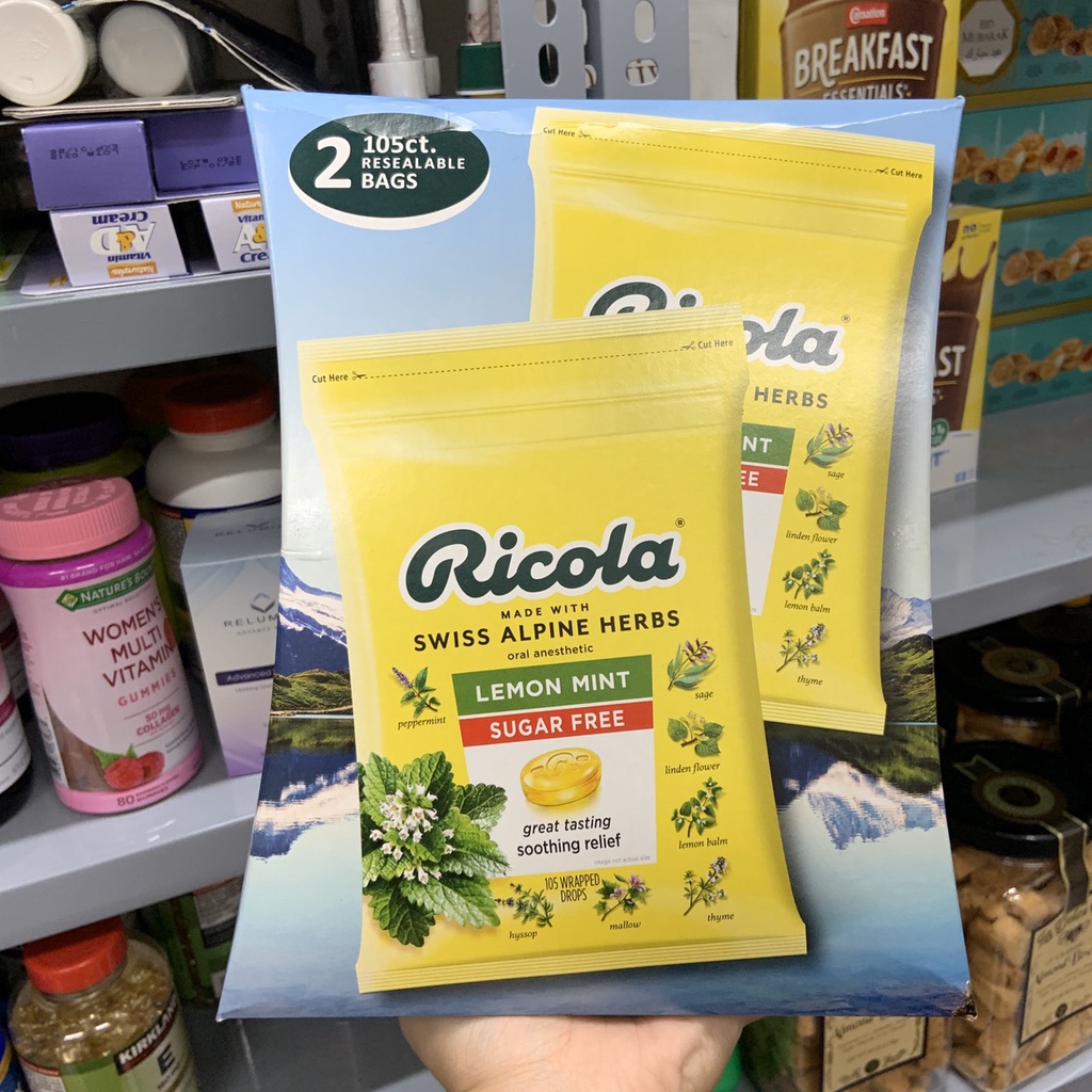 Kẹo ho thảo dược T6/2025 Ricola  - EDS Hàng Mỹ