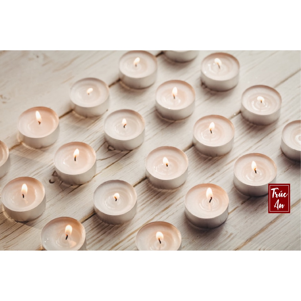 [HỎA TỐC] Nến viên, nến tealight hoa cúc dùng trang trí, thắp đèn xông tinh dầu - không khói không mùi an toàn cho sức k